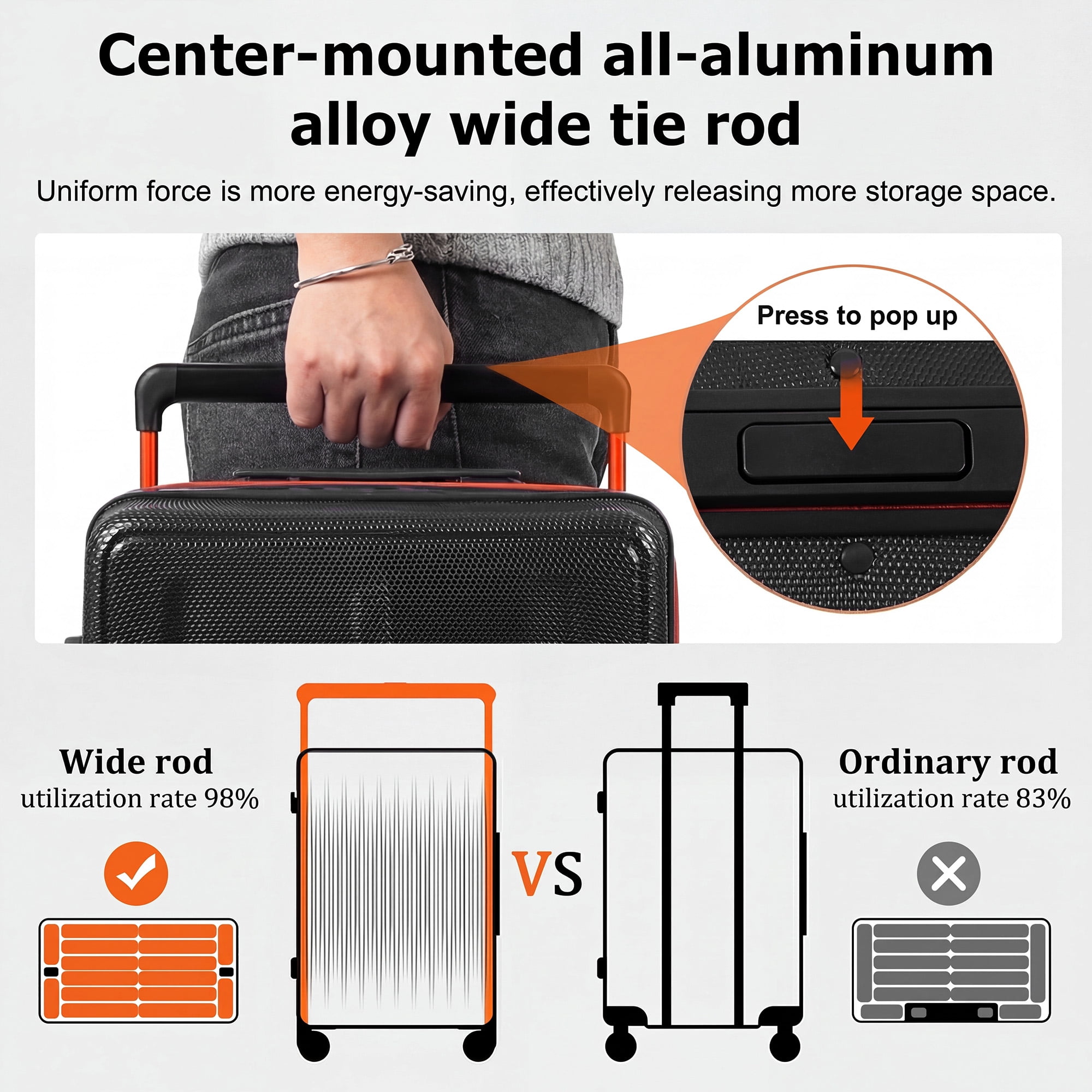 New York Xpress 30" Hardside Large Checked Luggage,Expandable Suitcase with Silent Wheels & Aluminum Wide Handle,TSA-Approved, Black - LP13803