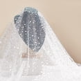 thumbnail image 2 of Tela de tul brillante de 63 x 39 pulgadas con lentejuelas y cuentas, cinta blanca, ideal para costura, acolchado, manualidades y decoración de prendas de vestir., 2 of 7