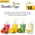thumbnail image 2 of 100pcs Plastic Smoothie Cups with Dome Lids Smoothie Cup with Lids for Smoothies- Recyclable & Disposable Cups (100 Pack), 2 of 5