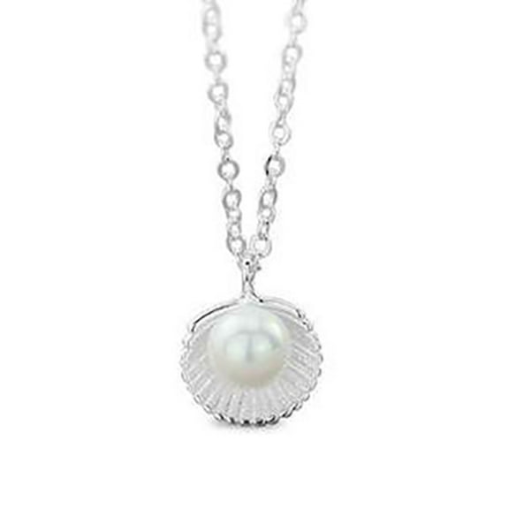 UDIYO Necklace Faux Pearl Elegant Alloy Shell Pendant Necklace for Dating