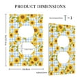 thumbnail image 3 of Disketp Blue White Plaid Sunflower Decorative Light Switch or Outlet Wall Plate with Safety Cover-Style S, 3 of 6