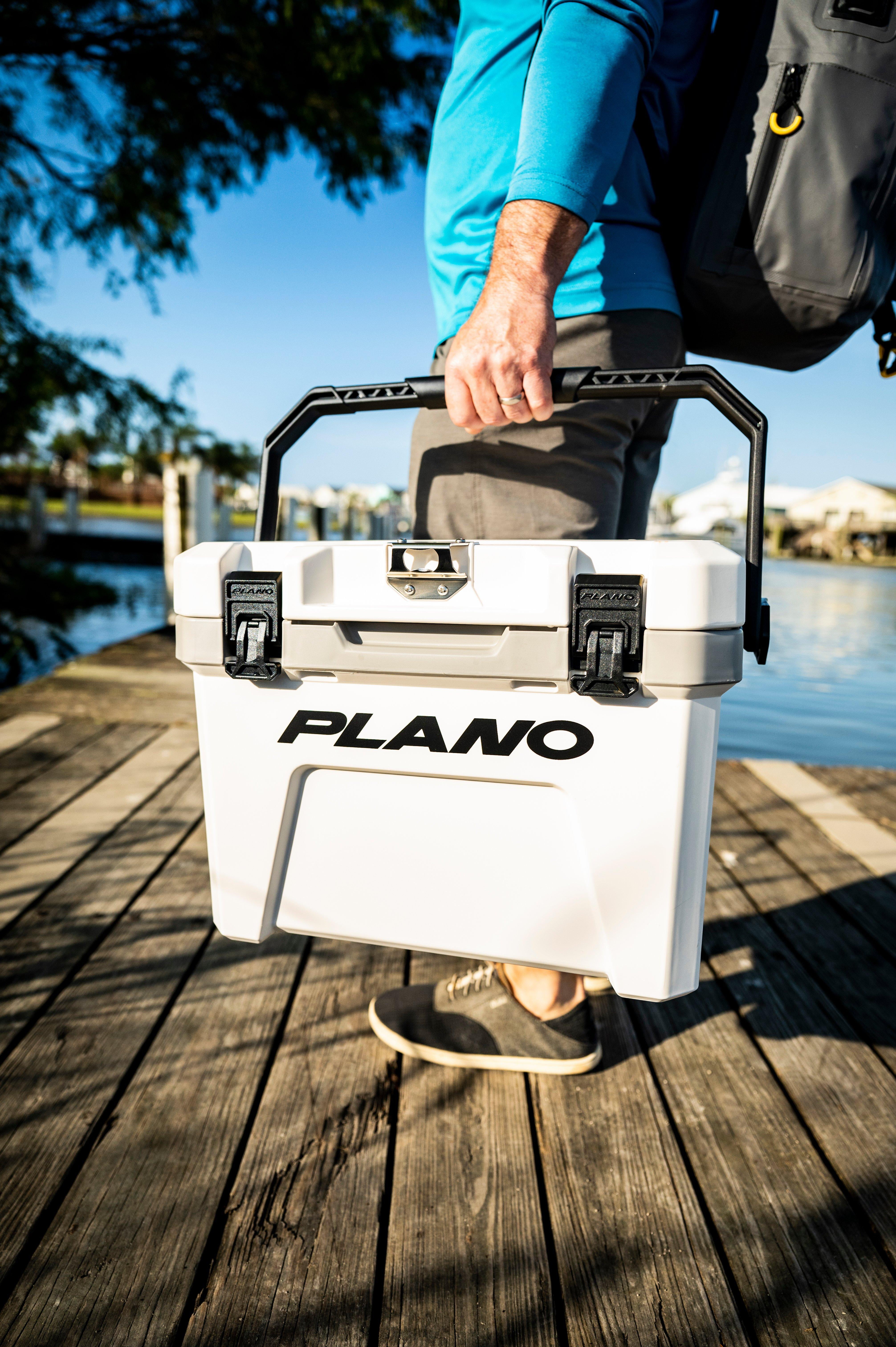 Plano Frost 21 Quart Heavy Duty Cooler w/ Built In Bottle Opener and Dry Basket, White