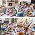 thumbnail image 5 of Pink Purple Hummingbird Area Rugs 5'x7', Washable Small Throw Rugs for Laundry Room Playroom, Spring Oil Painting Sunflowers Indoor Outdoor Rug Non-Slip Low Pile Carpet Runner Reversible Floor Mats, 5 of 8