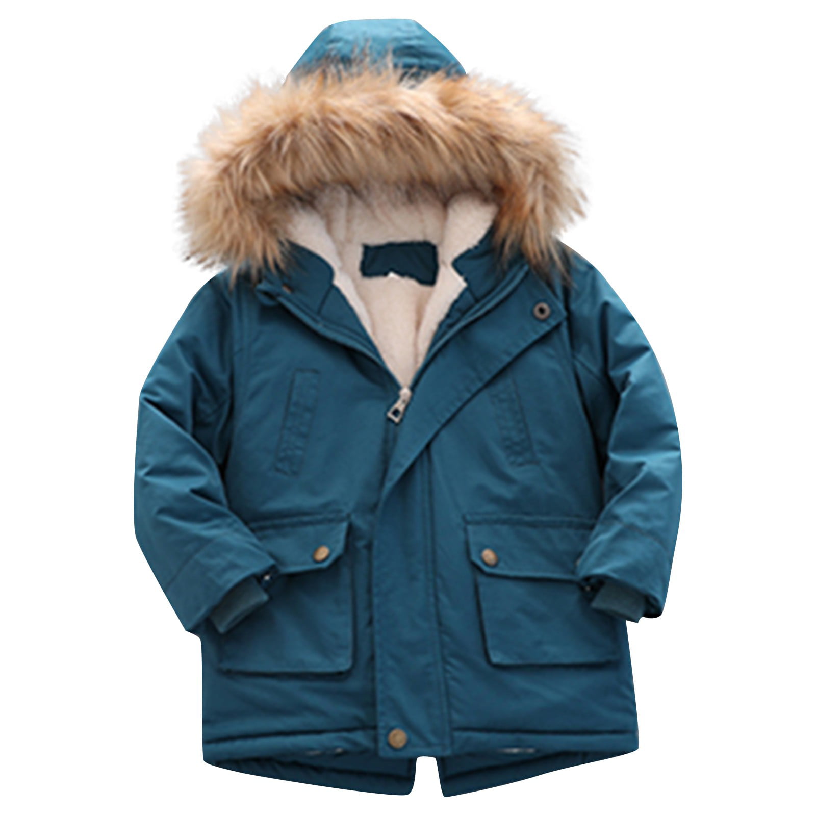 ZXHACSJ Children's Down Jacket Boys And Girls Plus Down Thickened Jacket  Baby Cotton Clothes Infants And Toddlers Cotton Clothes Blue 120