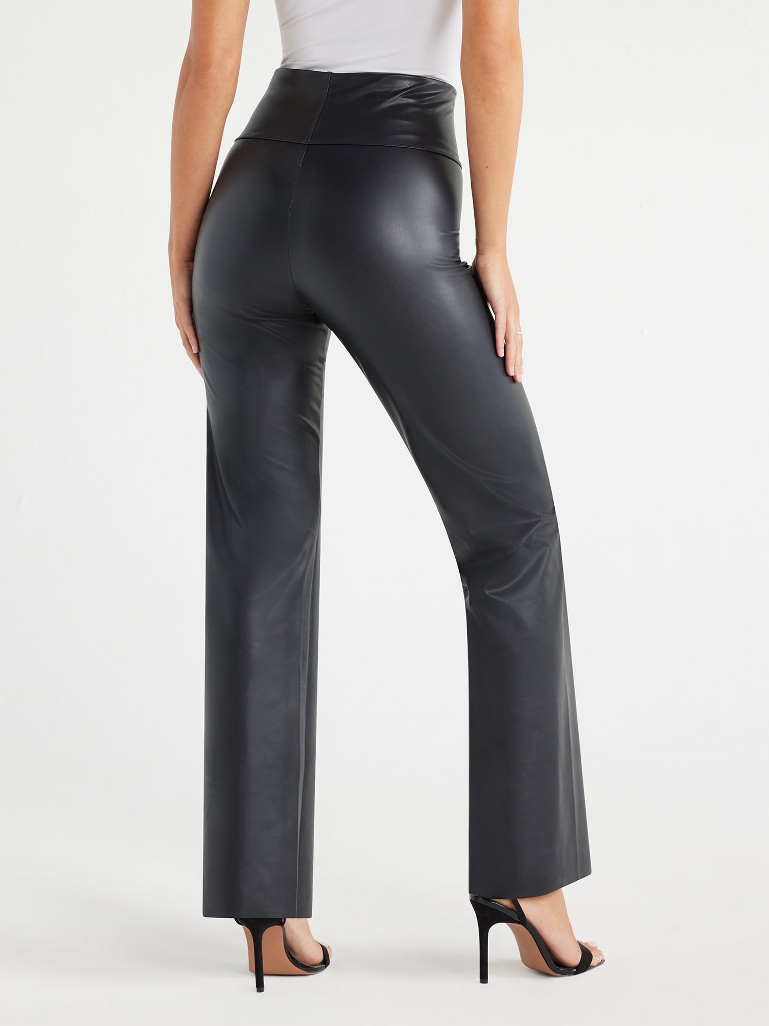 Sofia Jeans Women's Faux Leather Bootcut Pants, 32.5 Inseam, Sizes XS-2XL