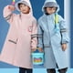 thumbnail image 3 of 2xl Chubasquero rosa para niños con mochila, sombrero grande para niños medianos y grandes, impermeable para estudiantes, 3 of 5