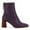 Purple, variant on YDN Women Chic Squared Toe Back Zippers Ankle Boots Braided Mid High Heels Booties Work Daily Casual Shoes Size 7 Brown