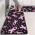 thumbnail image 2 of Kitchen Rugs Sets Of 2,Pink Ribbon Breast Anti Fatigue Kitchen Mat Rugs Non Slip Washable,Decorative Kitchen Floor Mats for Kitchen,Sink,Laundry,17"x47"+17"x47", 2 of 5