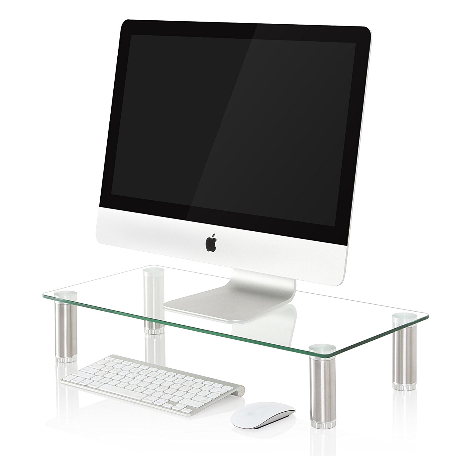 Fitueyes Clear Computer Monitor Riser 4.7'' High 23.6'' Save Space Desktop Stand 