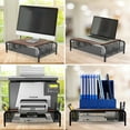 thumbnail image 4 of 16.85" Metal Desk Monitor Stand Riser with Organizer Drawer, Black and Brown Rustic Monitor Riser for Computer, Laptop, Small Printer, 4 of 7