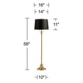 thumbnail image 5 of 360 Lighting Dyna Traditional 58" Tall Standing Floor Lamp Skinny Pole Pull Chain Gold Antique Brass Finish Drum Satin Black Shade, 5 of 5