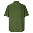thumbnail image 4 of BiZtdJrK Mens Casual Button Down Short Sleeve Shirts Solid Business Breathable Shirts Summer Stylish Lightweight Lapel Tops Sales&nbsp;Today&nbsp;Clearance Army Green L, 4 of 6
