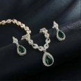 thumbnail image 3 of White Gold/Gold Plated Women Cubic Zirconia CZ Marquise Teardrop Bridal Tennis Necklace and Drop Earring Set for Wedding Brides, 3 of 4