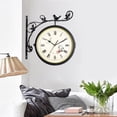 thumbnail image 4 of GUOOL Station Clock Retro Vintage Clock Ornament Weatherproof Garden Clock for Outdoor Black, 4 of 8