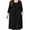 A1-Black, variant on SHOWMALL Women's Plus Size Nightgown with Pockets Soft 3/4 Sleeve Pleated Crew Neck Sleep Dress Loose Lounge Sleepwear