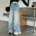 thumbnail image 3 of Tiijoy Big Girls High Rise Pull On Jeans Straight Leg Relaxed Fit Denim Pants, Sizes 8-9, 3 of 6