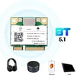 thumbnail image 4 of 2X Tarjeta WiFi Mini Pcie RTL8822CE 1200Mbps de Doble Banda Adaptador Inalámbrico Bluetooth 5.1 802.11ac para Laptop/PC Wind 10/11, 4 of 5