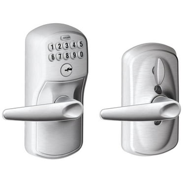 Schlage FE595 PLY 626 JAZ Plymouth Design Keypad Entry with Jazz Levers, Satin Chrome