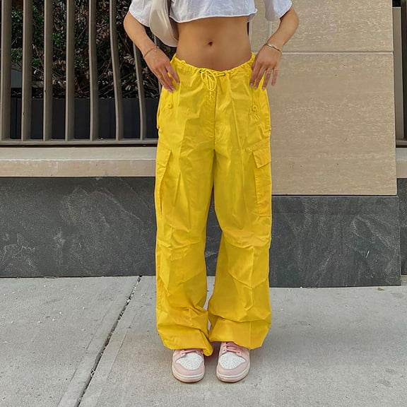 SNKSDGM Women's Plus Linen Pants Women Petite Short Sweatpants Women Baggy Low Rise Women's Plus Size Tethered Straight Cargo Pants Straight Wide Leg Loose Casual Trousers