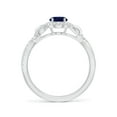 thumbnail image 2 of ANGARA Natural Oval Sapphire Twisted Vine Ring with Diamond Halo in 14K White Gold for Women (Size-7x5mm) | September Birthstone, Anniversary, Jewelry Gift for Women | Natural Blue Sapphire Ring, 2 of 10