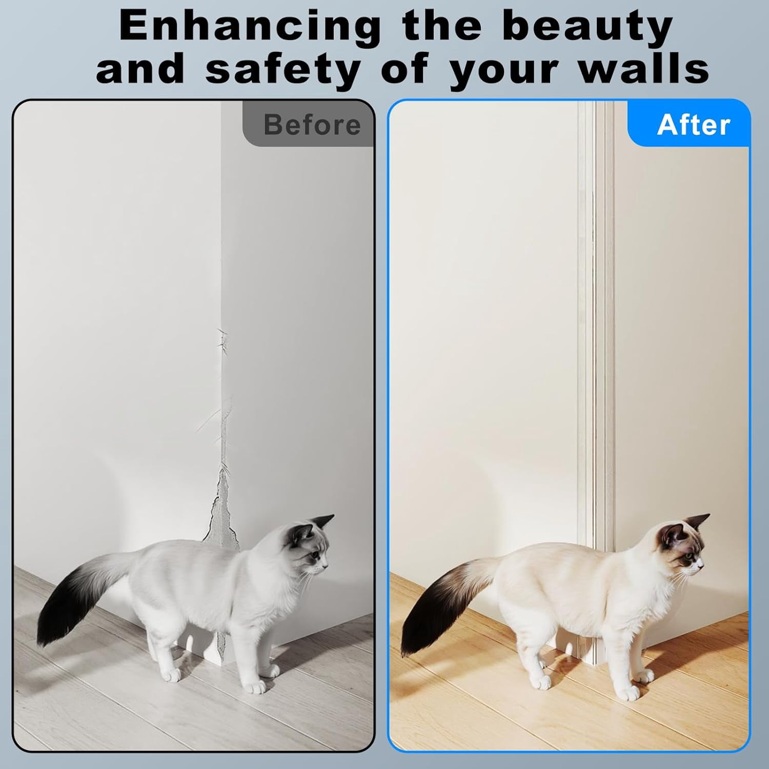 Wall Corner Protector - 4PCS, 16"x1.18" Self Adhesive Clear Protectors for Walls, Cabinet Doors, Edge Trim; Easy to Install Guards Walls (40.6cm x 3cm)