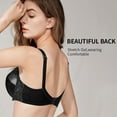 thumbnail image 4 of B91xZ Women's Bra Seamless Textured Triangle Bralette,Black 95, 4 of 5