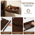 thumbnail image 5 of Gronda Floating Nightstand Set of 2, Walnut Z-Shape Bedside End Table Wall Mounted, Mid Century Modern Wood Hanging Shelf for Bedroom Small Space Storage, 5 of 10