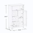 thumbnail image 6 of Ktaxon Arched Toilet Cabinet with Tow Doors and Adjustable Shelf, Fluted Bathroom Orgaziner Including Metal Tissue Holder & 1 Double - hook, White, 6 of 8