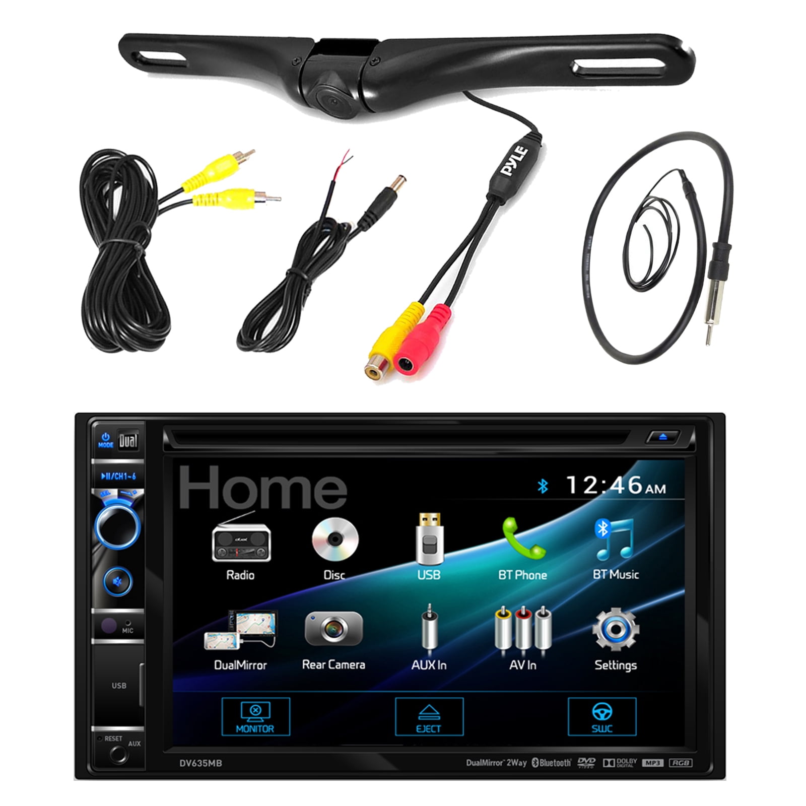 Dual DoubleDIN Multimedia DVD Receiver with Bluetooth, Pyle License