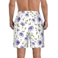 thumbnail image 3 of Kdxio Purple Chicory Pattern Mens Casual Shorts - Drawstring Summer Beach Sports Shorts for Men, 3 of 9