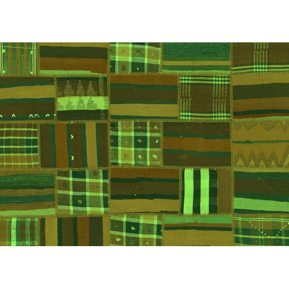 Ahgly Company Indoor Rectangle Southwestern Green Country Area Rugs, 4' x 6'