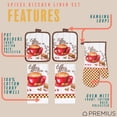 thumbnail image 7 of PREMIUS 5 Piece Printed Kitchen Linen Set, Coffee Time, 2 Cotton Towels, 2 Pot Holders, 1 Oven Mitt, 7 of 7