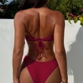 thumbnail image 5 of Minjewel Women's Two-Piece Sequin Bikini Set, O-Ring Detail & Strapless Top with High Waist Bottom, Sexy Swimsuits for Women for Party Vacation,Wine L, 5 of 5
