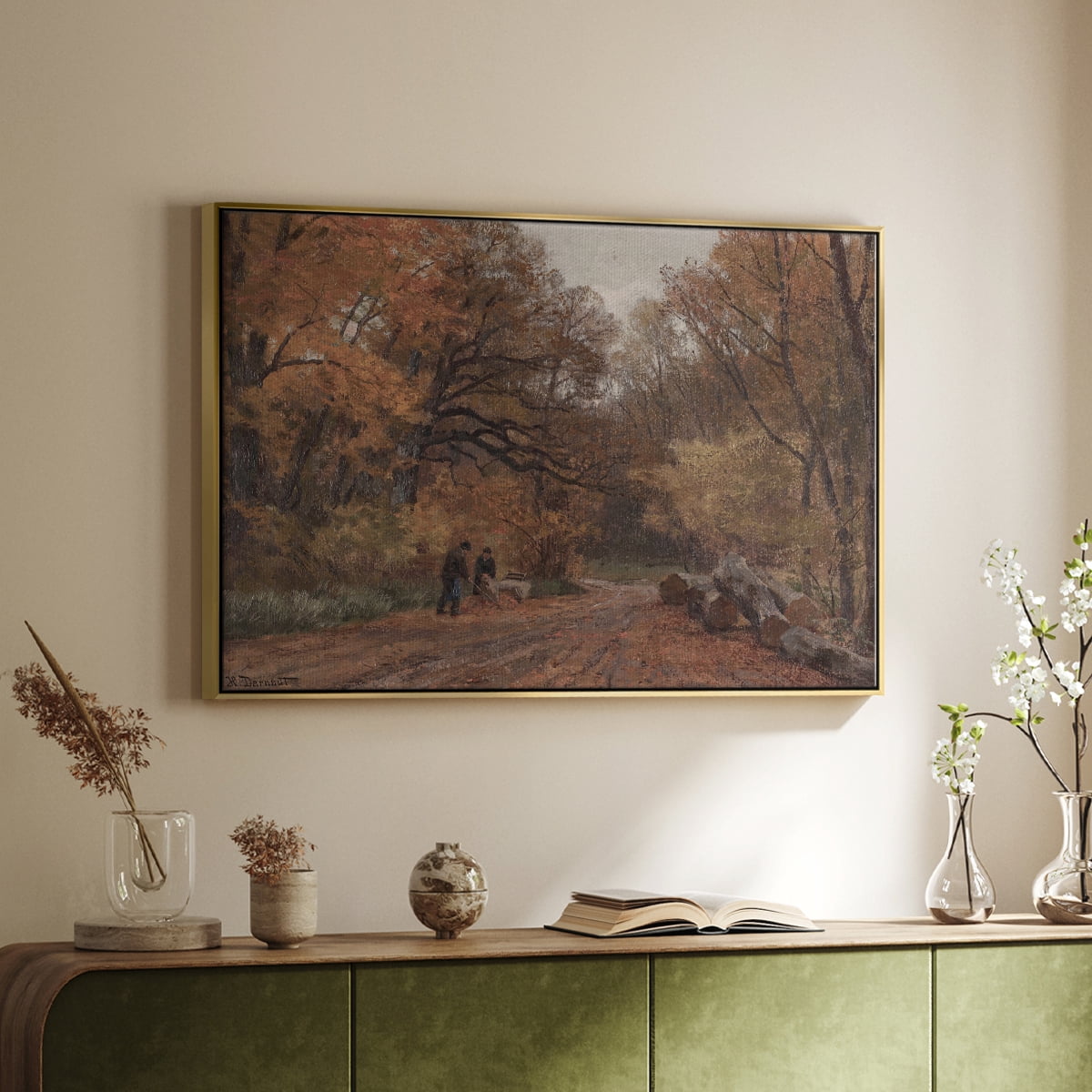 Vintage Landscape-CCCX By Wexford Home Framed in Gold Wood Gallery Wrapped Canvas 17 in. x 25 in.