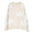thumbnail image 4 of PFRNLF Womens Floral Sweaters Fall Winter Crew Neck Long Sleeve Loose Knit Pullover Sweater Tops, 4 of 5
