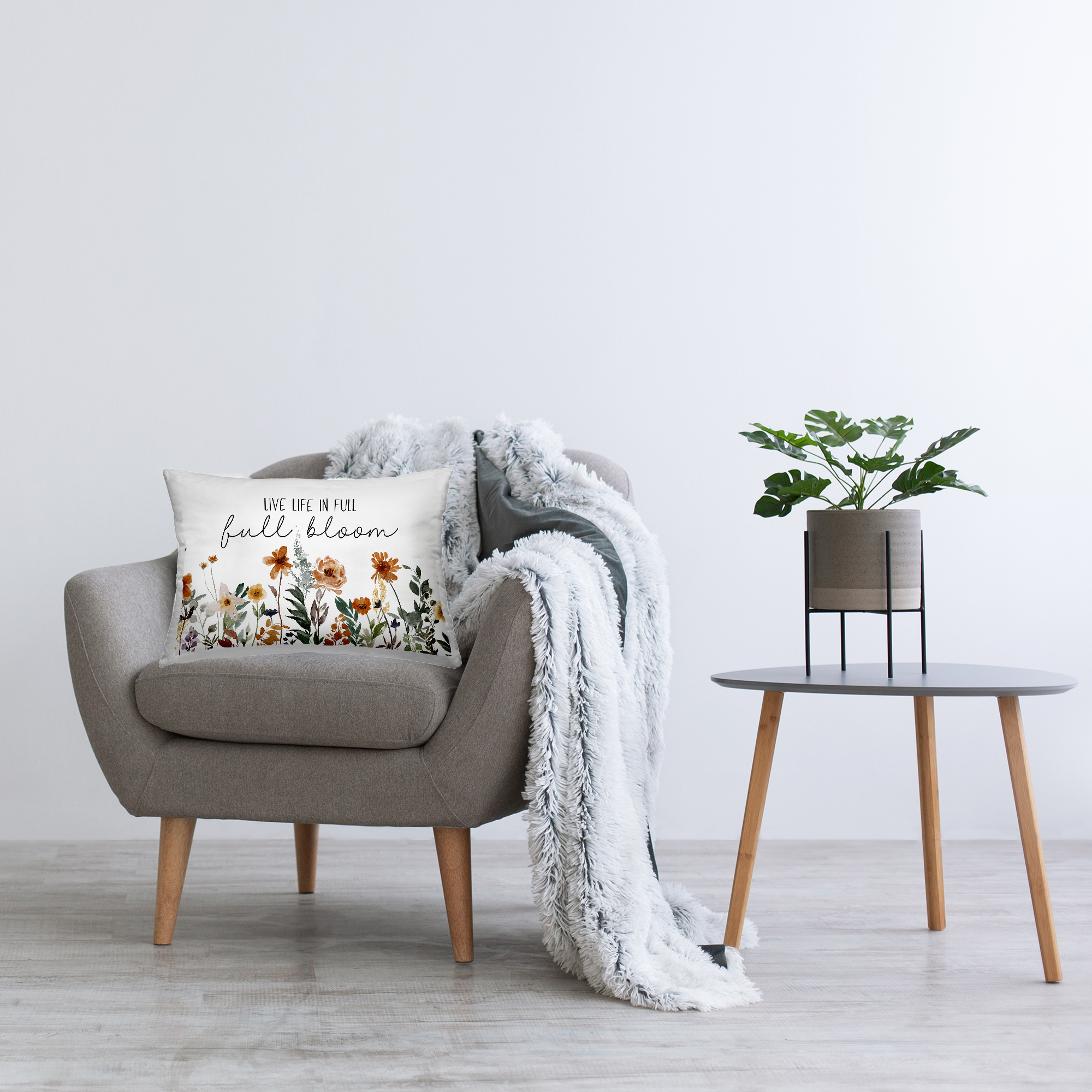 Stupell Industries Full Bloom Sentiment Decorative Printed Throw Pillow Design by JJ Design House LLC.