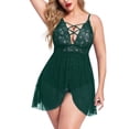 thumbnail image 1 of Intimates Women Elastic Plus Size Stretchy With Two Pieces Mesh Nightgown Underwear, 1 of 4