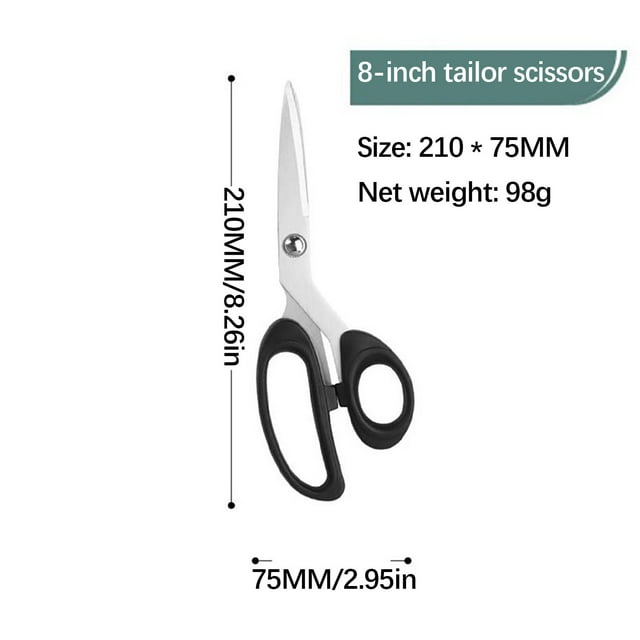 Tijeras grandes de acero inoxidable | Mango de plástico | Tejido de alta resistencia, cuero, corte de papel | Empuñadura ergonómica de confort | 8 pulgadas-12 pulgadas de tamaño múltiple | Pulido