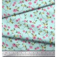 thumbnail image 2 of Soimoi Crepe Silk Fabric Leaves & Floral Artistic Print Sewing Fabric Yard 42 Inch Wide, 2 of 3