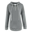 thumbnail image 3 of Spring Tops for Women Hoodies for Women Women's Hooded Solid Color Long-sleeved Sweatshirt Casual Blouse Pullover Tops, 3 of 4