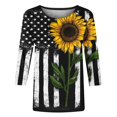 thumbnail image 4 of Mode Femmes Impression Casual V-Cou Manches Courtes T-shirt Tops Floral Print Femmes Tops Gradient Couleur Femmes Tops, 4 of 4
