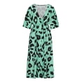 thumbnail image 4 of Qiopertar Robe d'Été Mode Femme Manches Courtes Col Rond Imprimé Décontracté Grandes Économies de Vacances! Moins de 5$ jusqu'à 90 % de Réduction, 4 of 6