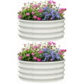 thumbnail image 3 of 2-Pack 2x2x1FT Round Galvanized Raised Garden Beds – Bottomless Metal Planter Boxes for Vegetables, Flowers & Herbs, Rust-Resistant, Tool-Free Assembly – Light Beige, 3 of 8