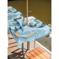 thumbnail image 2 of Outdoor Tablecloth with Umbrella Hole for Patio/Picnic/Party/Camping, Blue Ombre Space Rocket Waterproof Table Cloth Square Cover Washable, Modena Abstract Universe Planet (54"x 54"), 2 of 8