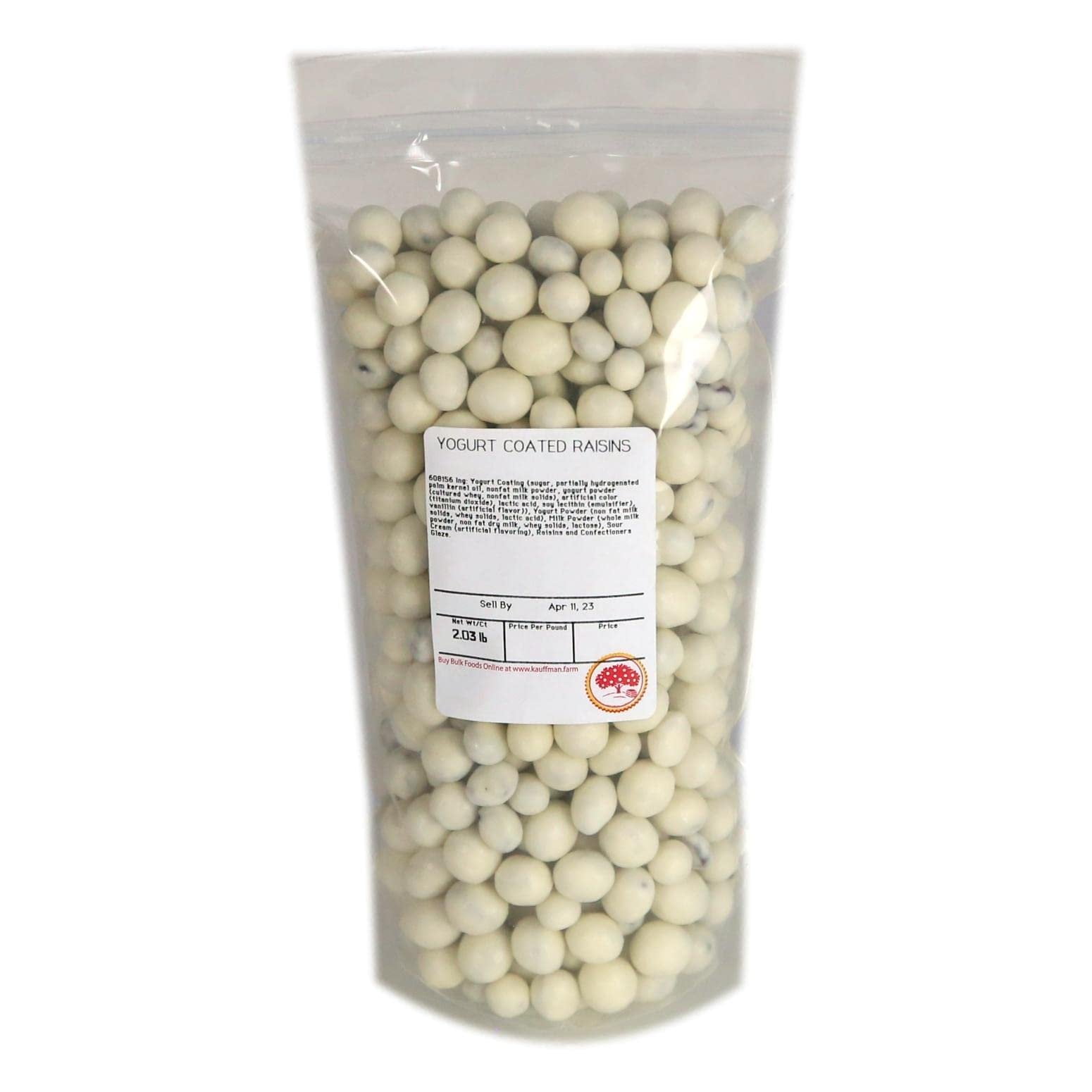 Kauffman Orchards Yogurt Coated Raisins Candy, Bulk 2 Lb. Bag Pack of 3
