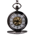 thumbnail image 1 of Vintage Pocket Watch Hollow Pocket Watch with Chain Pocket Watch Gift (Black), 1 of 5
