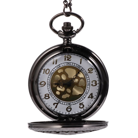 CIMAXIC Vintage Pocket Watch Hollow Pocket Watch with Chain Pocket Watch Gift (Black),2.56"X1.97"X0.59"