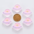 thumbnail image 3 of Transparent Acrylic Beads with Enamel Planet Pearl Pink 19x26x9mm Hole: 3mm, 3 of 6