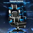thumbnail image 4 of Goplus Chaise de Massage Gaming Inclinable Chaise de Bureau d'Ordinateur de Course avec Repose-Pieds Blanc, 4 of 10