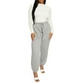 thumbnail image 3 of Pantalones de mujer Lucakuins, pantalones de mujer, pantalones de ch谩ndal de cintura alta el谩sticos de Color s贸lido, pantalones tobilleros, 3 of 6